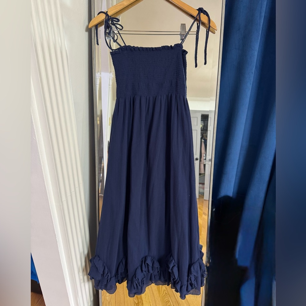 J. Crew Summer Spaghetti Strap Smocked Dresses with Ruffle Hem-size XS